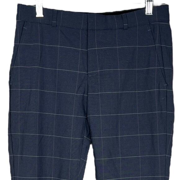 Banana Repulic Pants Women 0 Petite Gray Plaid Dress Pants Tapered Work Career - Picture 3 of 6